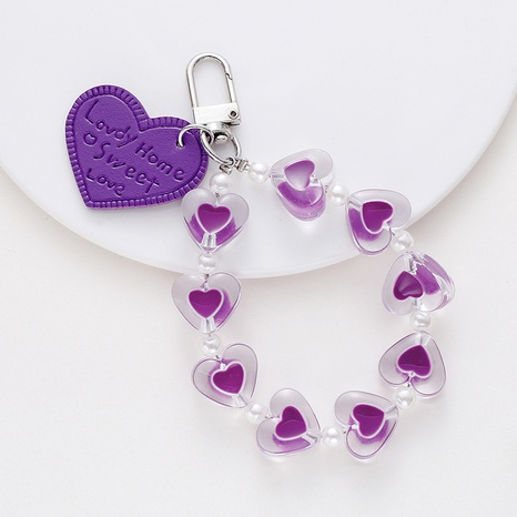 Bracelet coeur transfrontalier porte-clés pendentif lettre cuir coeur accessoires NHAP463210's discount tags