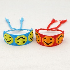 new Miyuki personality rice bead woven beaded bracelet bohemian smiley face bracelet