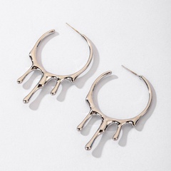 fashion metal circle lava drop earrings European and American simple earrings wholesale