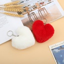 New fashion plush heartshaped fur ball pendant cute keychainpicture10
