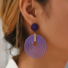 European and American popular new earrings exaggerated wind multi-circle plastic earrings