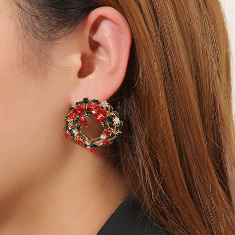 Christmas earrings European and American fashion rhinestone jewelry alloy diamond earrings's discount tags