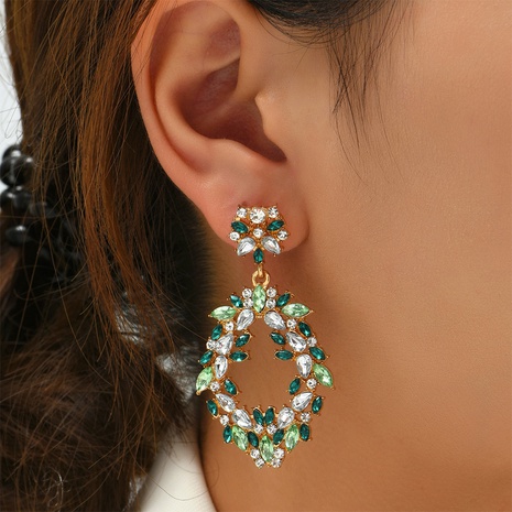 European and American multicolor earrings inlaid rhinestone earrings fashion earrings wholesale  NHYAO463561's discount tags
