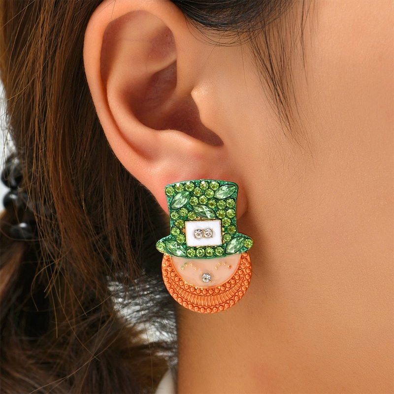 new unique design earrings drop oil metal diamond earrings wholesale