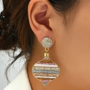 European and American new peach heart rhinestone color earrings metal unique design earringspicture3