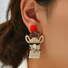 European and American fashion creative new diamond-studded pearl earrings wholesale