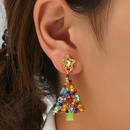 Simple and fashionable drop oil diamond Christmas tree star colored diamond Christmas earringspicture3