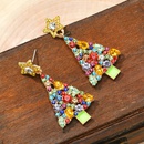 Simple and fashionable drop oil diamond Christmas tree star colored diamond Christmas earringspicture4
