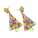 Simple and fashionable drop oil diamond Christmas tree star colored diamond Christmas earringspicture7