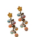 European and American new color diamond ball earrings retro star rhinestone earrings wholesalepicture7