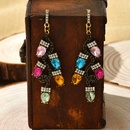 Christmas series color retro neon light dropshaped branch shape colored diamond earringspicture4