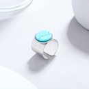 simple new stainless steel turquoise wide ring adjustable opening ringpicture13