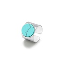 simple new stainless steel turquoise wide ring adjustable opening ringpicture15