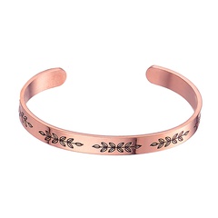 Bijoux transfrontaliers nouveau bracelet simple feuille en acier inoxydable plaqué or véritable