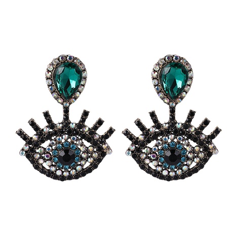 retro luxury full diamond devil's eye earrings alloy drop eye earrings's discount tags