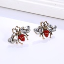 new creative insect personality alloy painting oil diamond bee earrings wholesalepicture15