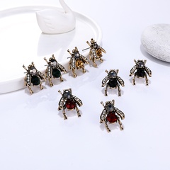 New creative insect series alloy diamond bee style earrings wholesale