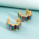 new fashion wild simple temperament C letter color diamond earrings wholesalepicture13