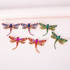 Mode farbige Diamant-Serie Legierung Persönlichkeit übertrieben Insekt große Libelle Ohrringe