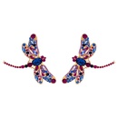 fashion colored diamond series alloy personality exaggerated insect big dragonfly earringspicture13