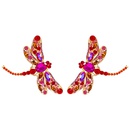 fashion colored diamond series alloy personality exaggerated insect big dragonfly earringspicture14