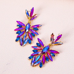 fashion new super flashing color diamond alloy diamond crystal glass geometric long earrings