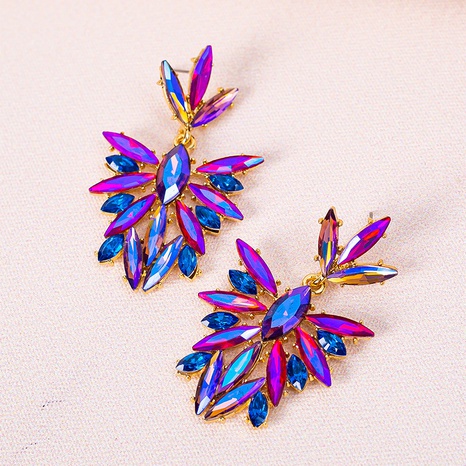 fashion new super flashing color diamond alloy diamond crystal glass geometric long earrings's discount tags