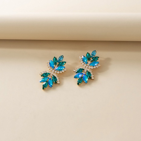 fashion colored diamond multi-layer alloy diamond-studded rhinestone flower earrings's discount tags