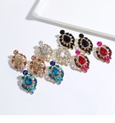 fashion cold wind leafshaped multilayer alloy diamondstudded glass diamond earringspicture11