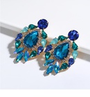 fashion cold wind leafshaped multilayer alloy diamondstudded glass diamond earringspicture14