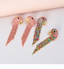 Creative alloy diamond rhinestone parrot head tassel earringspicture13