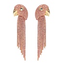 Creative alloy diamond rhinestone parrot head tassel earringspicture17