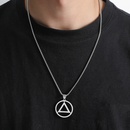 hiphop trendy iron triangle necklace titanium steel pendant jewelrypicture7