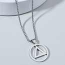 hiphop trendy iron triangle necklace titanium steel pendant jewelrypicture8