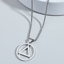 hiphop trendy iron triangle necklace titanium steel pendant jewelrypicture10