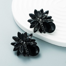 Fashion color diamond series alloy glass diamond flower earrings wholesalepicture16