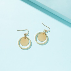European and American new creative stitching glossy earrings fashion simple hollow circle earrings