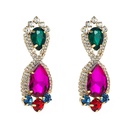 European and American color diamond series alloy full diamond geometric earrings female trend earringspicture14