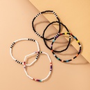 Bohemian ethnic style beaded color rice beads black and white contrast color bracelet fivepiece setpicture9