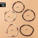 Bohemian ethnic style beaded color rice beads black and white contrast color bracelet fivepiece setpicture10