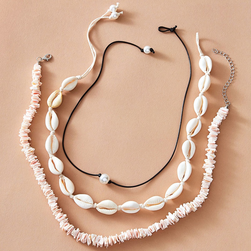 Ethnischer Schmuck Weie Muschel Dreischichtige Perlenkette Mehrschichtige Perlenkette