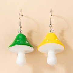 exaggerated jewelry color mushroom spray paint ear hook personality stereo earrings
