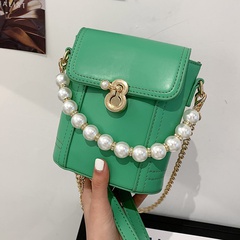 popular new trendy fashion texture pearl portable chain messenger bucket bag