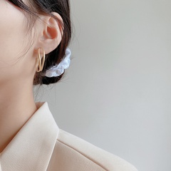 Korean simple personality earrings cross C-shaped semicircular copper earrings wholesale