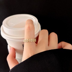 Korea simple zircon ring design niche pearl index finger ring wild trend ring