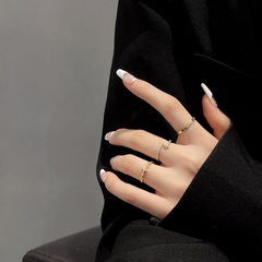 Internet Celebrity Fashion Special-Interest Set Rings Design Zircon Open Ring Cold Wind Temperament Wild Index Finger Ring