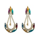 Fashion colored diamond series creative anchorshaped rhinestone diamond geometric earrings NHLN465572picture14