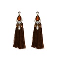 retro earrings flowershaped diamondstudded long handmade tassel earrings women wholesalepicture8