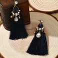 retro earrings flowershaped diamondstudded long handmade tassel earrings women wholesalepicture9