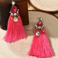 retro earrings flowershaped diamondstudded long handmade tassel earrings women wholesalepicture10